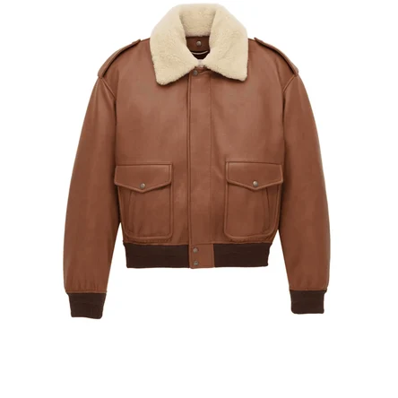 Кожаный бомбер Saint Laurent